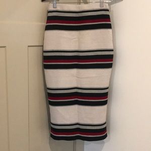 Zara High waisted 3/4 skirt-striped